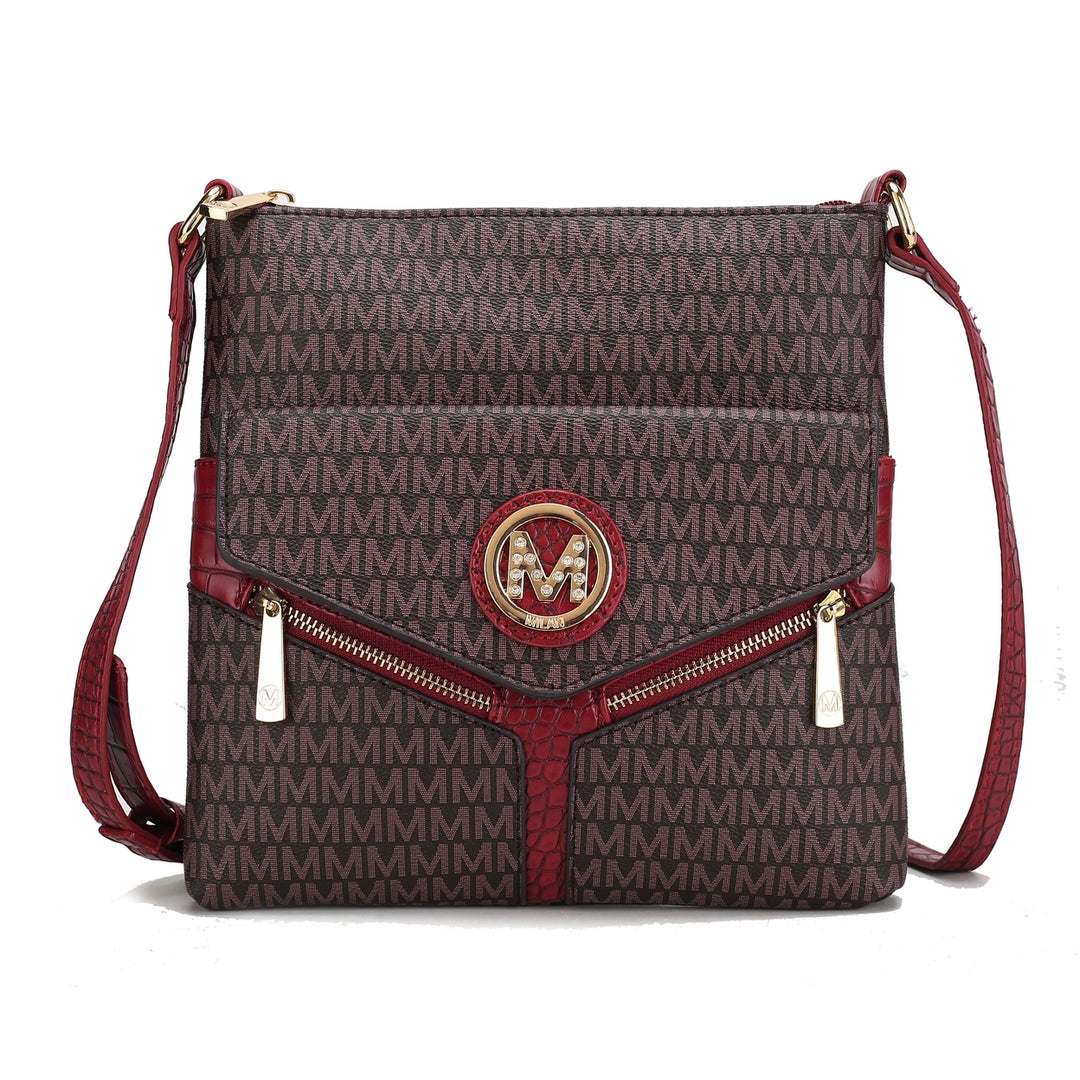 MKFCollection Tania Signature Crossbody Bag - Vegan Leather Designer Handbag Image 7