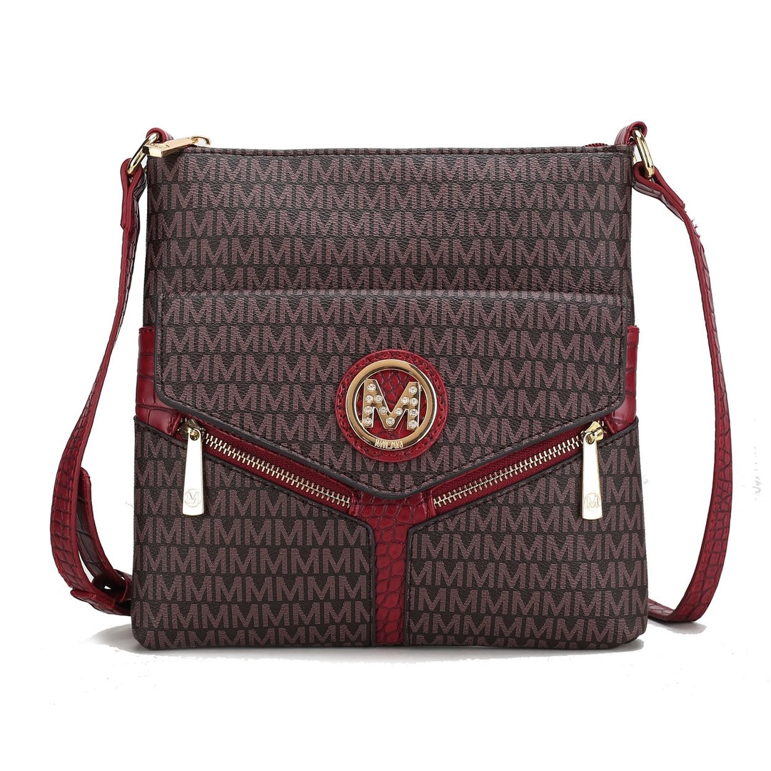 MKFCollection Tania Signature Crossbody Bag - Vegan Leather Designer Handbag Image 1