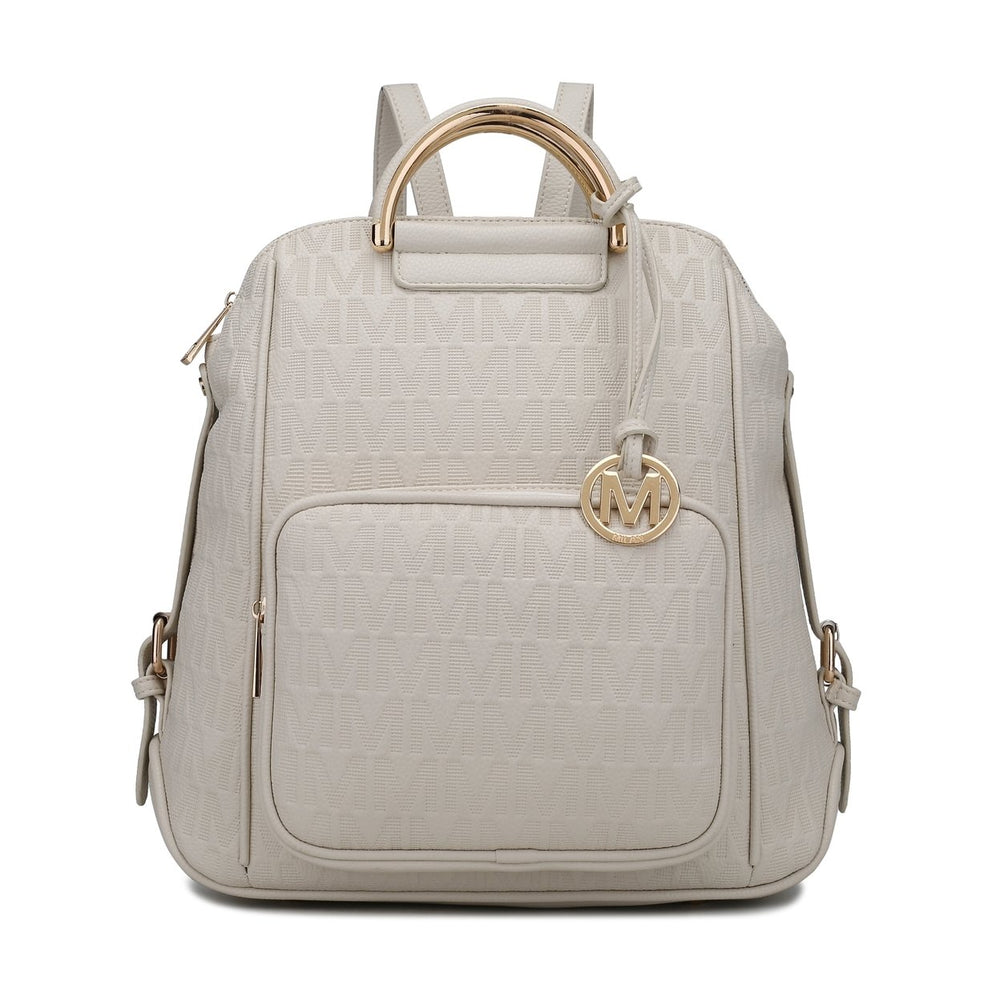 MKFCollection Torra Signature Backpack - Vegan Leather Designer Handbag Image 2