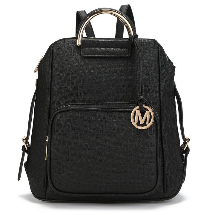 MKFCollection Torra Signature Backpack - Vegan Leather Designer Handbag Image 3