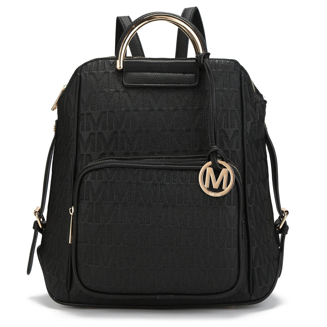 MKFCollection Torra Signature Backpack - Vegan Leather Designer Handbag Image 1