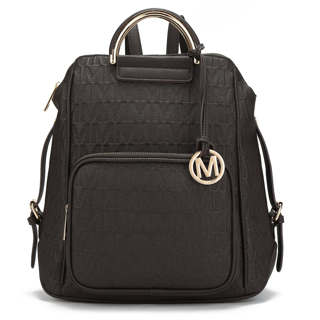 MKFCollection Torra Signature Backpack - Vegan Leather Designer Handbag Image 4