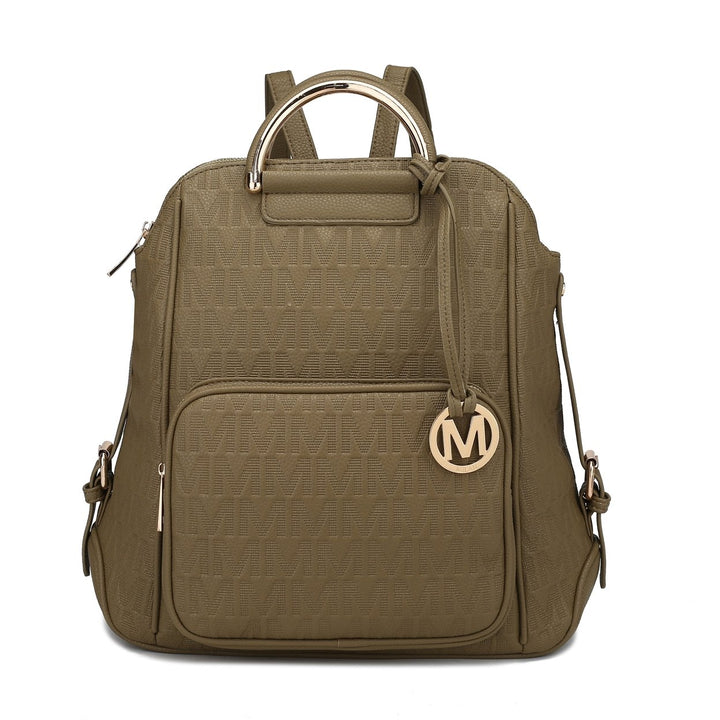 MKFCollection Torra Signature Backpack - Vegan Leather Designer Handbag Image 4