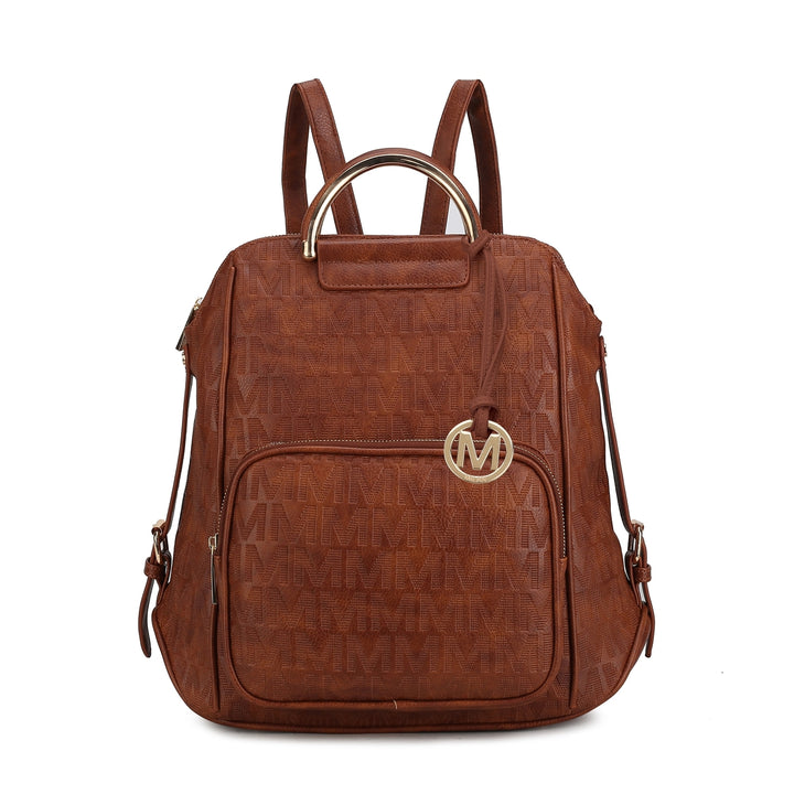 MKFCollection Torra Signature Backpack - Vegan Leather Designer Handbag Image 11