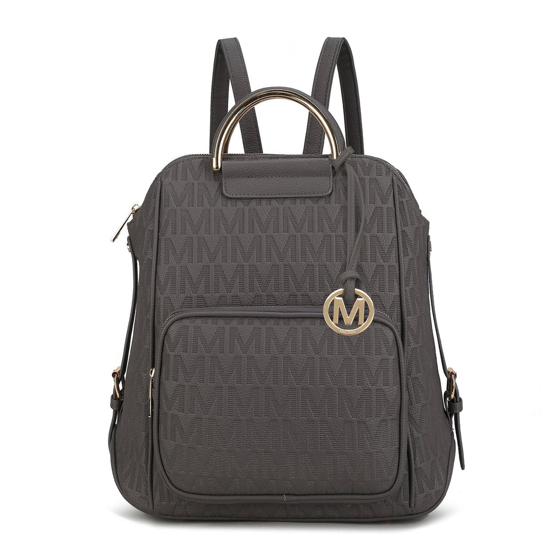 MKFCollection Torra Signature Backpack - Vegan Leather Designer Handbag Image 12