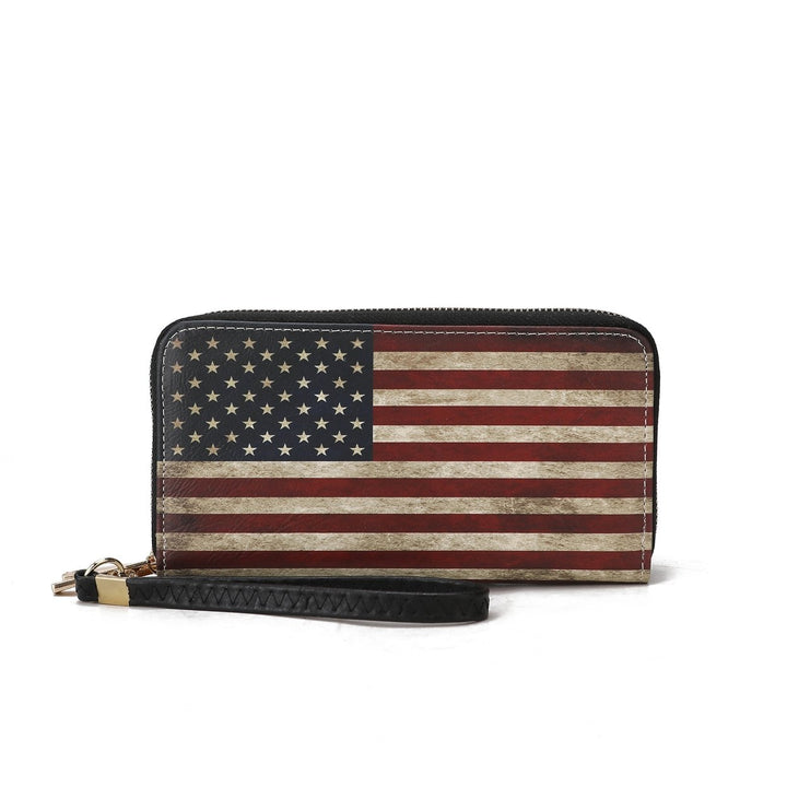 MKFCollection Uriel Printed Flag Wallet - Vegan Leather Designer Handbag Image 3