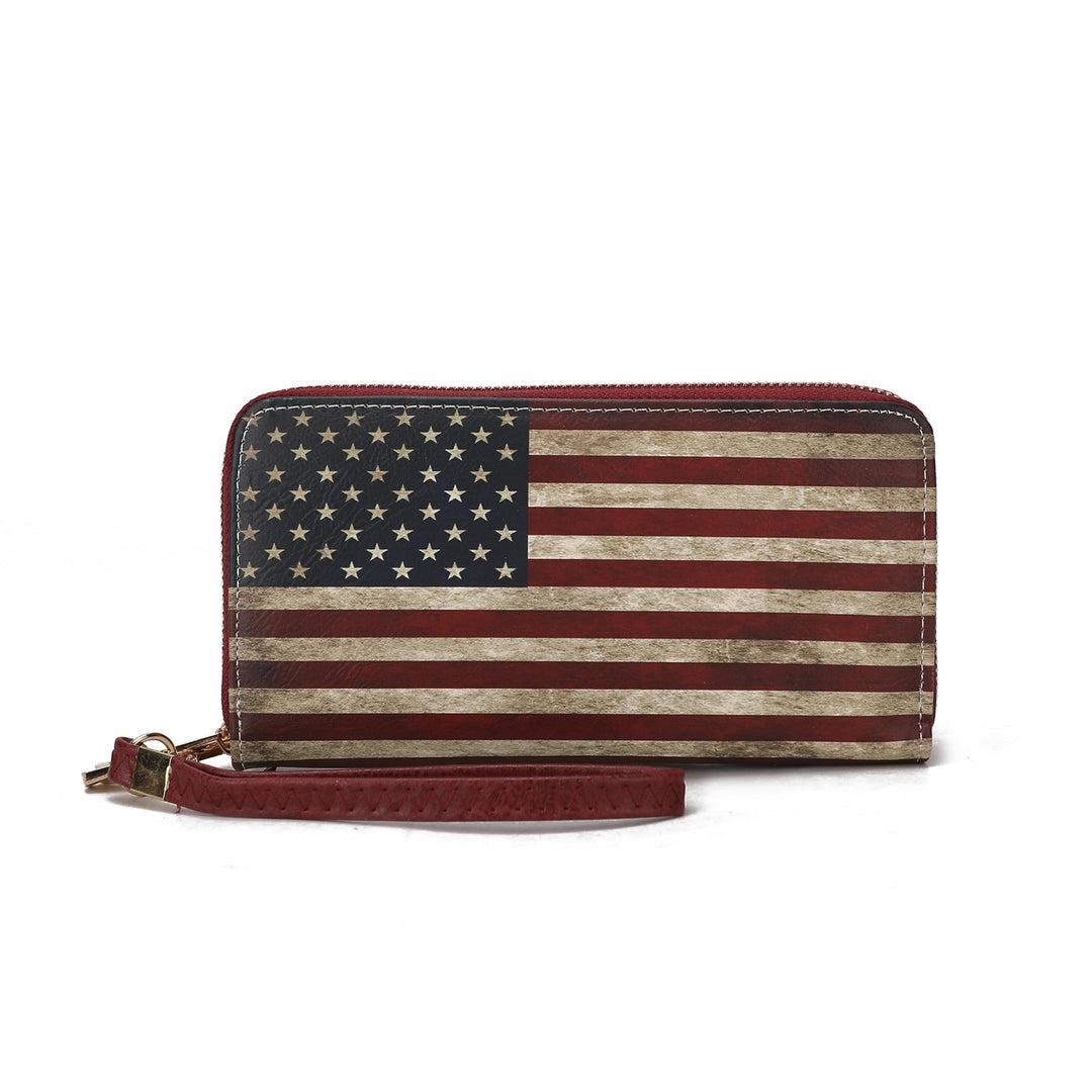 MKFCollection Uriel Printed Flag Wallet - Vegan Leather Designer Handbag Image 4