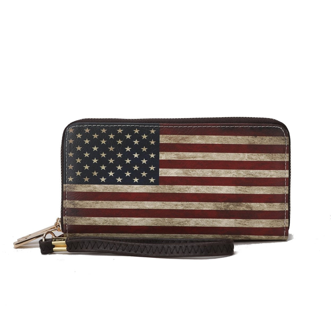 MKFCollection Uriel Printed Flag Wallet - Vegan Leather Designer Handbag Image 4