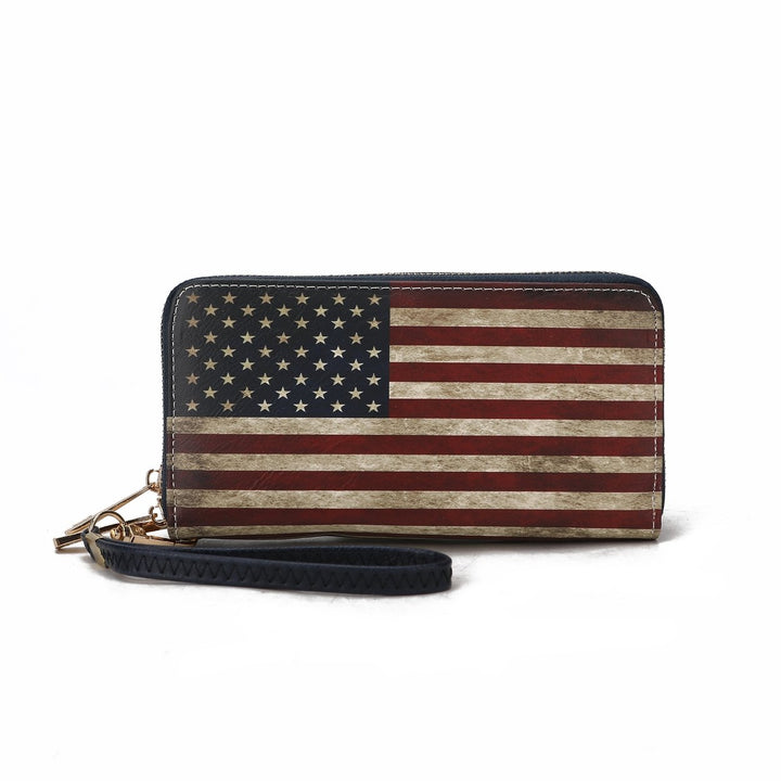 MKFCollection Uriel Printed Flag Wallet - Vegan Leather Designer Handbag Image 7