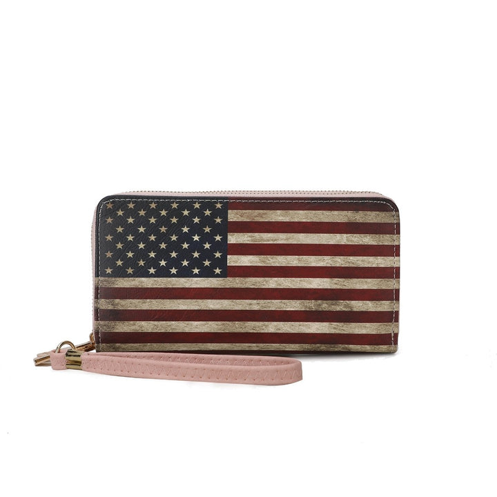 MKFCollection Uriel Printed Flag Wallet - Vegan Leather Designer Handbag Image 8