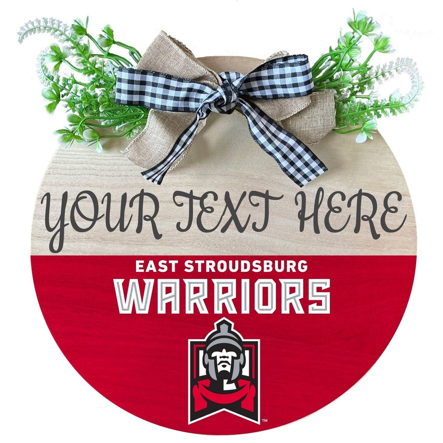 East Stroudsburg University Customizable Wooden Wreath Welcome Sign Officially Licensed Collegiate Product Image 1