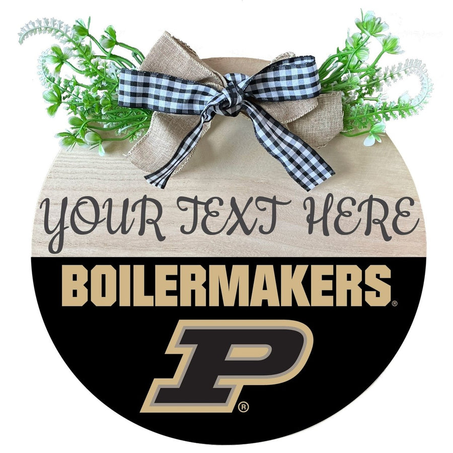 Purdue Boilermakers Customizable Wooden Wreath Welcome Sign Officially Licensed Collegiate Product Image 1