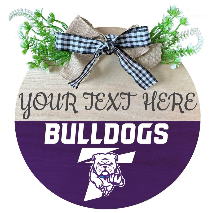 Truman State University Customizable Wooden Wreath Welcome Sign Officially Licensed Collegiate Product Image 1