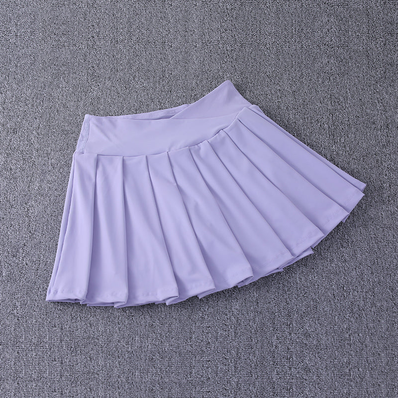 2024 Pleated Nylon Spandex High Waisted Tennis Skirt with Pockets A-Line Women Image 2