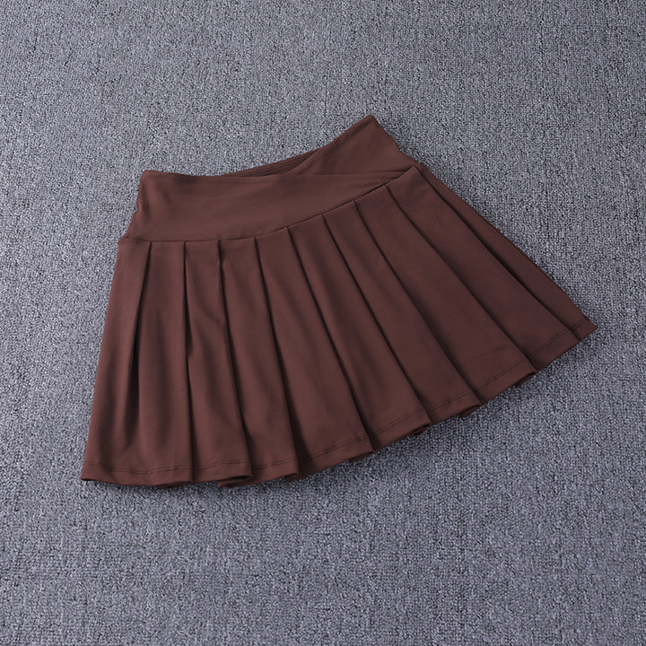 2024 Pleated Nylon Spandex High Waisted Tennis Skirt with Pockets A-Line Women Image 4