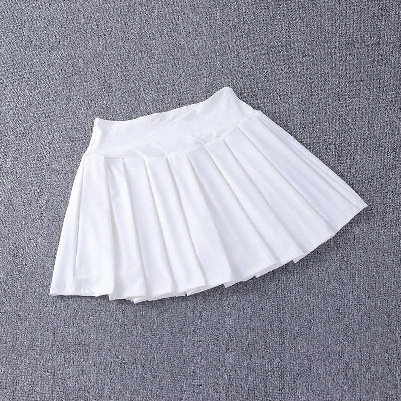 2024 Pleated Nylon Spandex High Waisted Tennis Skirt with Pockets A-Line Women Image 4