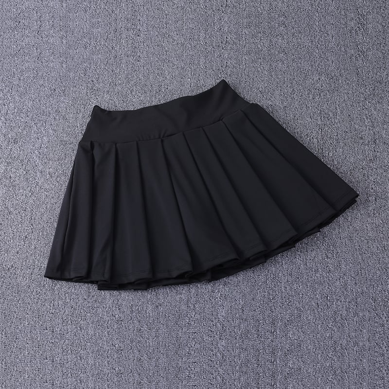 2024 Pleated Nylon Spandex High Waisted Tennis Skirt with Pockets A-Line Women Image 1