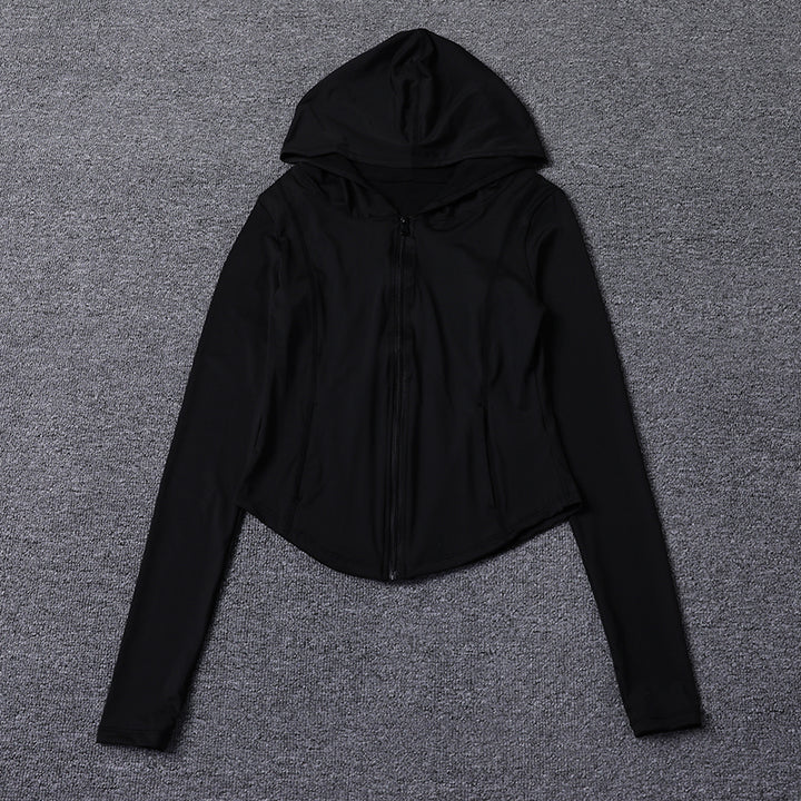 2024 Autumn Casual Full Sleeve Hooded Zipper Blouse for Women Thin Polyester Image 1