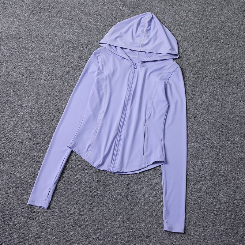 2024 Autumn Casual Full Sleeve Hooded Zipper Blouse for Women Thin Polyester Image 1