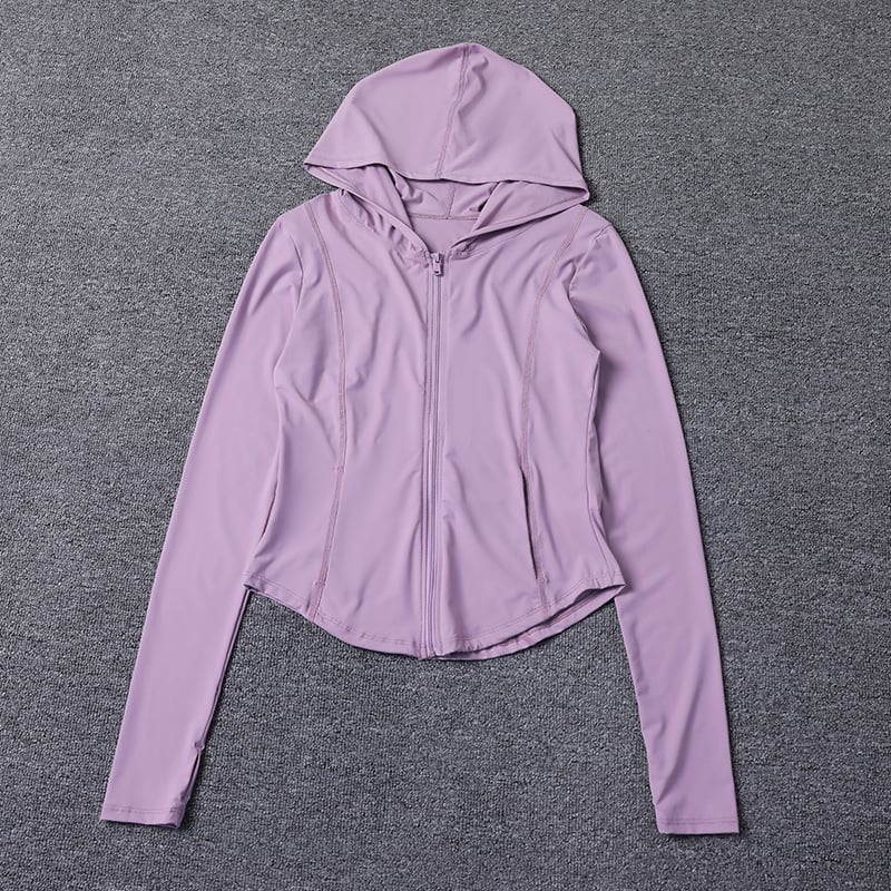 2024 Autumn Casual Full Sleeve Hooded Zipper Blouse for Women Thin Polyester Image 1