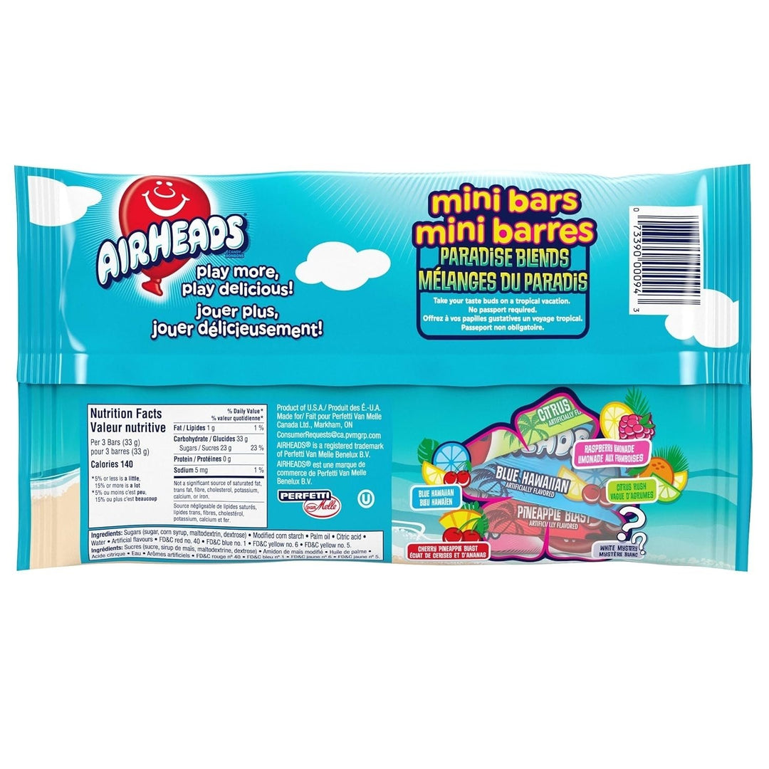 Airheads Mini Bars Paradise Blends 340g Chewy Candy Nut-Free Gluten-Free Image 3