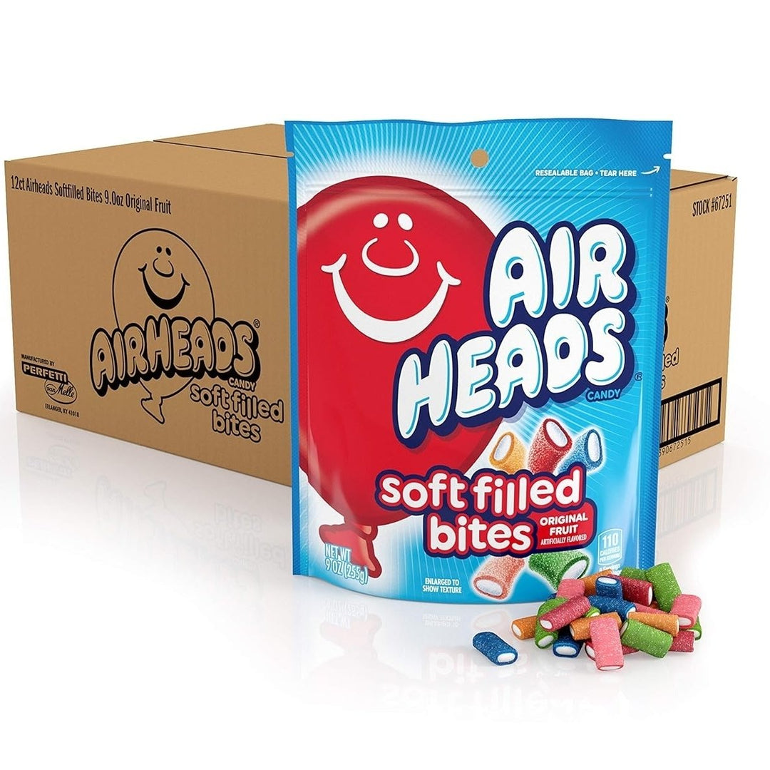 Airheads Candy Soft Filled Bites Assorted Fruit Flavors 9oz Bag 12 Count Image 3