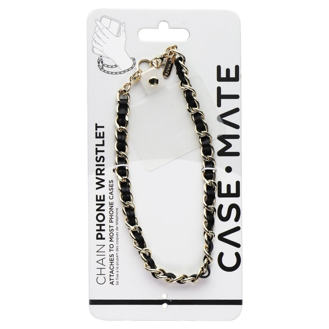 Case-Mate Detachable Chain Phone Wristlet for Smartphone Cases - Black Leather Image 1