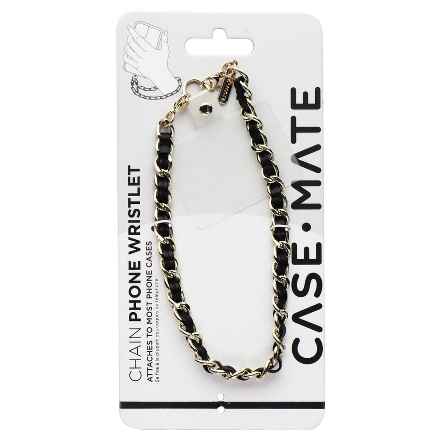 Case-Mate Detachable Chain Phone Wristlet for Smartphone Cases - Black Leather Image 1