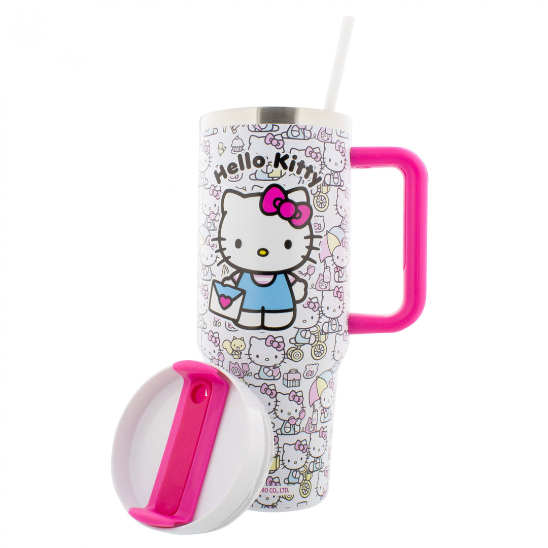 Hello Kitty All Over Print Tumbler with Lid and Straw Image 1