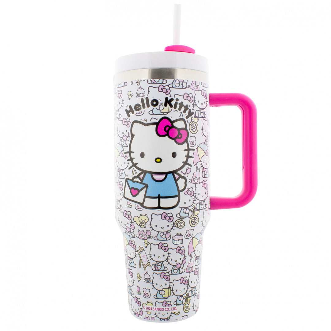 Hello Kitty All Over Print Tumbler with Lid and Straw Image 2