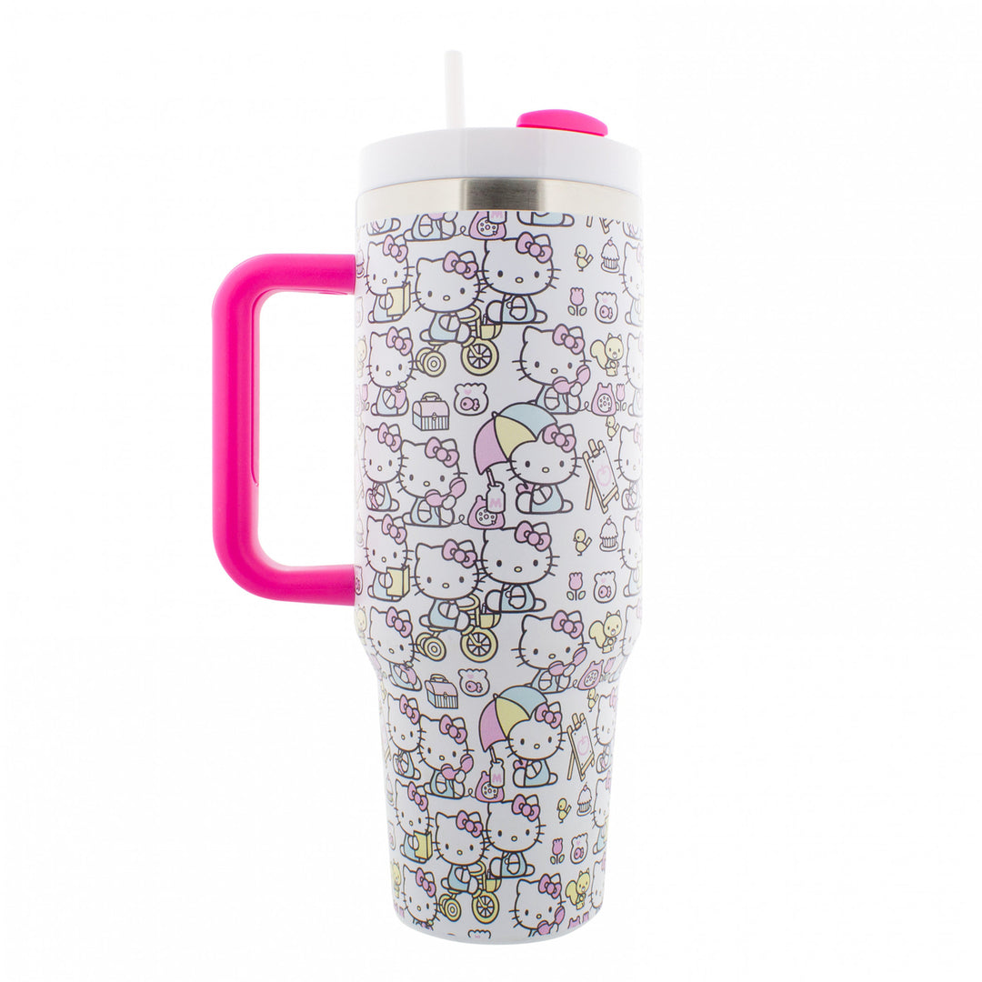 Hello Kitty All Over Print Tumbler with Lid and Straw Image 3