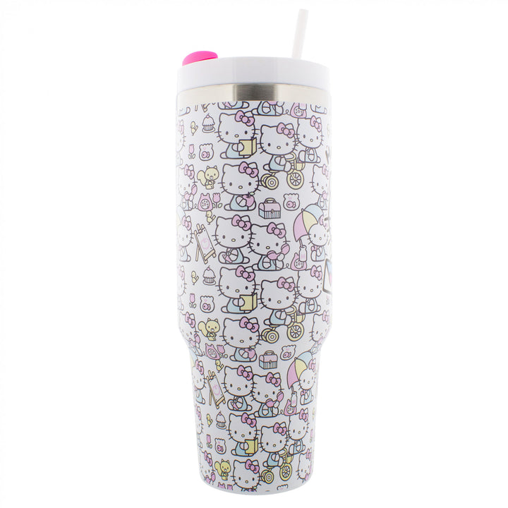 Hello Kitty All Over Print Tumbler with Lid and Straw Image 4