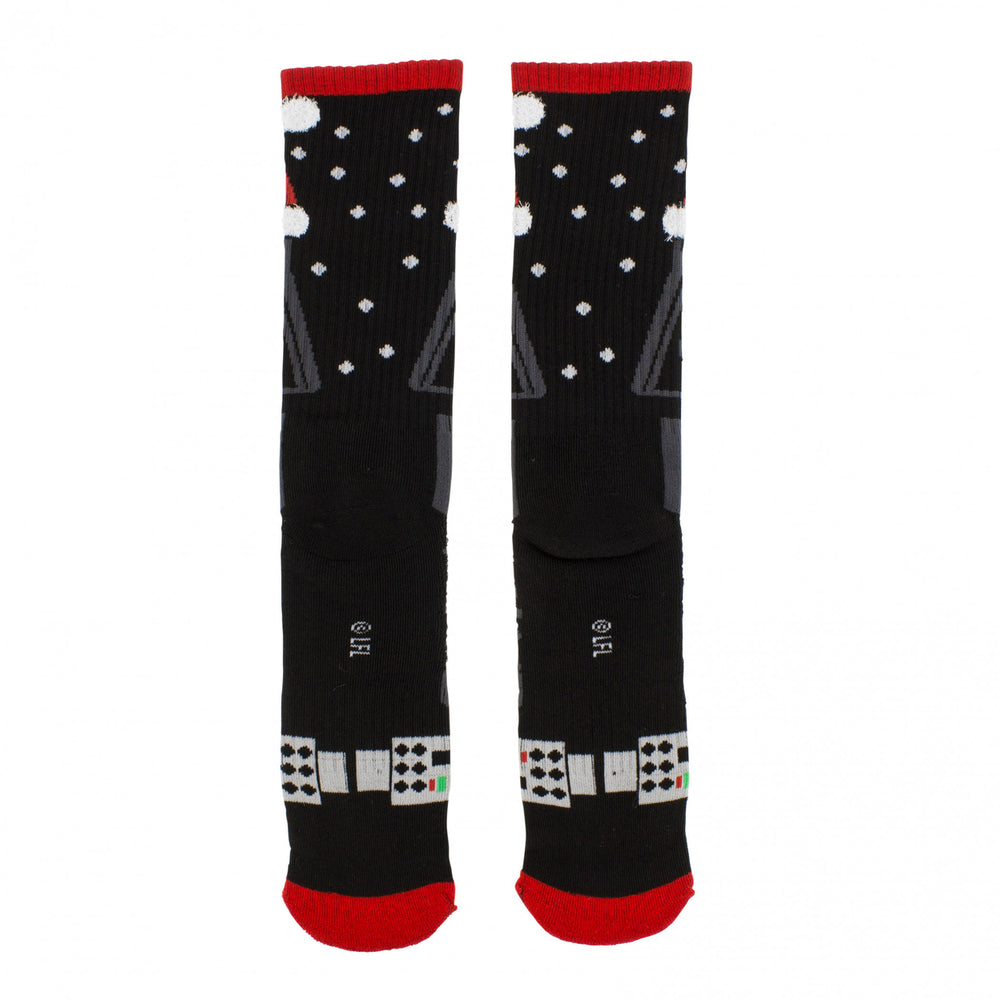 Star Wars Darth Vader Santa Hat Athletic Crew Socks Image 2