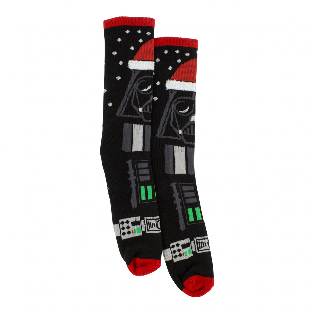 Star Wars Darth Vader Santa Hat Athletic Crew Socks Image 3