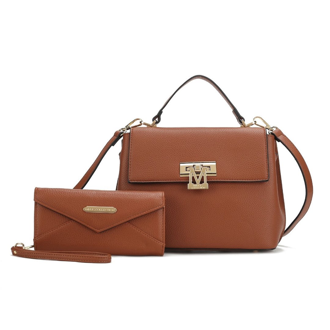 MKFCollection Hadley Shoulder Bag and Set - Vegan Leather Designer Handbag Image 3