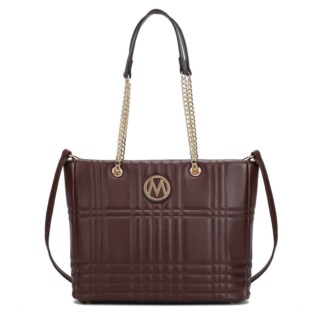 MKFCollection Alyne Tote Bag - Vegan Leather Designer Handbag Image 4