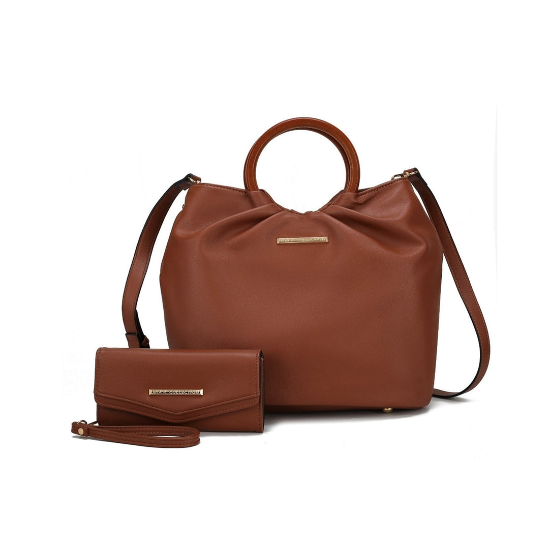 MKFCollection Leilani Tote Bag and Wallet - Vegan Leather Designer Handbag Image 1