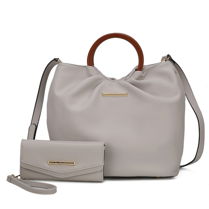 MKFCollection Leilani Tote Bag and Wallet - Vegan Leather Designer Handbag Image 1