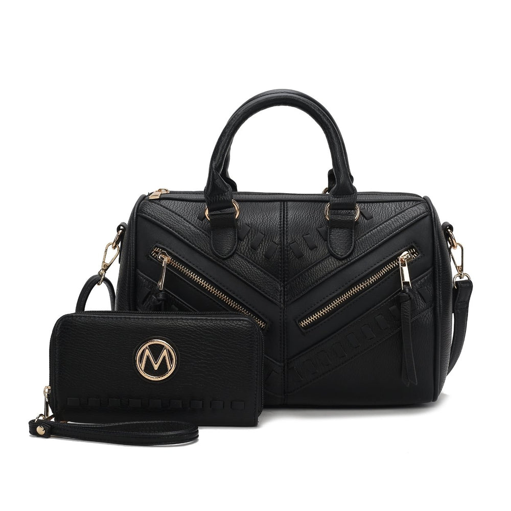 MKFCollection Lara Shoulder Bag and Set - Vegan Leather Designer Handbag Image 2