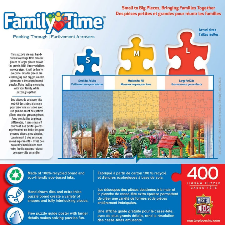 Family Time Peeking Through 400 Piece Jigsaw Puzzle Family Fun Puzzle Night Image 6