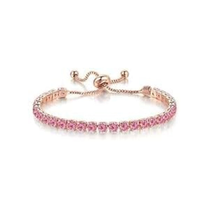 18k Rose Gold Created Pink Sapphire Necklace Earrings Bracelet Set 6 Ct Image 4