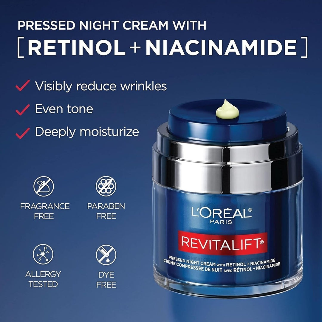 LOreal Paris Revitalift Pressed Night Cream with Retinol and Niacinamide 1.7 oz Image 3