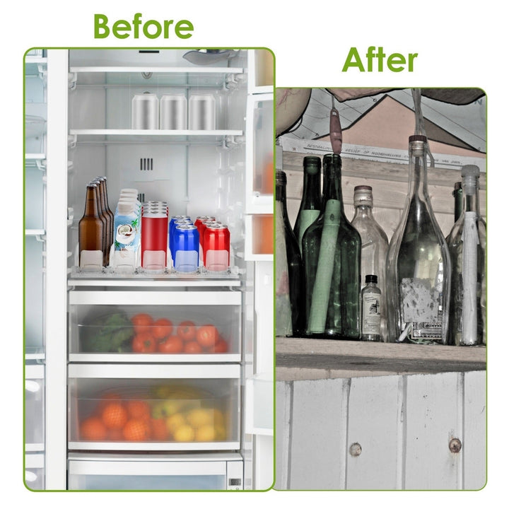 Drink Organizer for Fridge Spring Loaded Beverage Dispenser Width Adjustable Drink Holder with Automatic Pusher Glide 5 Image 2