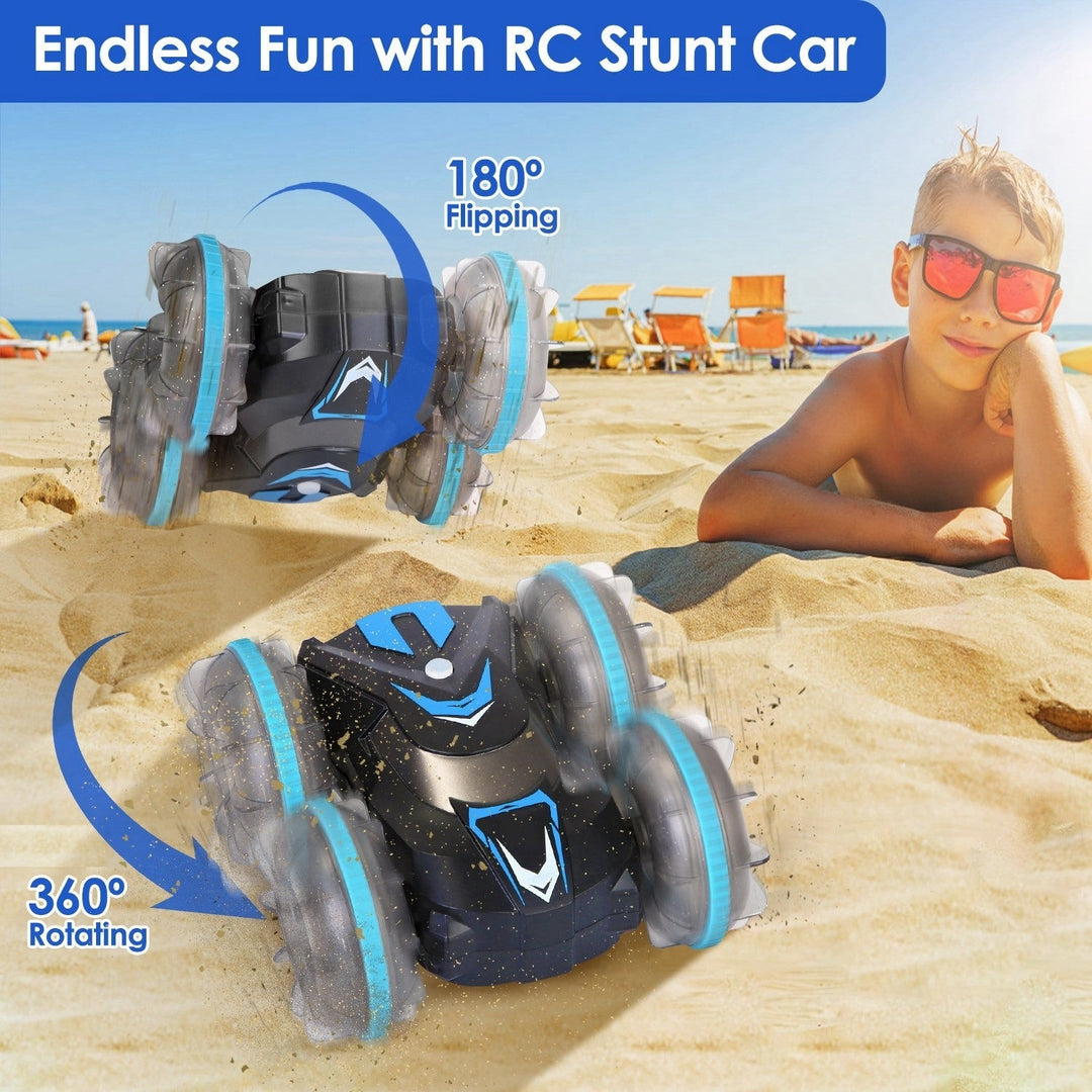 2 In 1 Amphibious RC Car Waterproof Stunt Car with Wrist Controller 4WD 360 Rotating Gesture Car with RGB Lights for Image 6