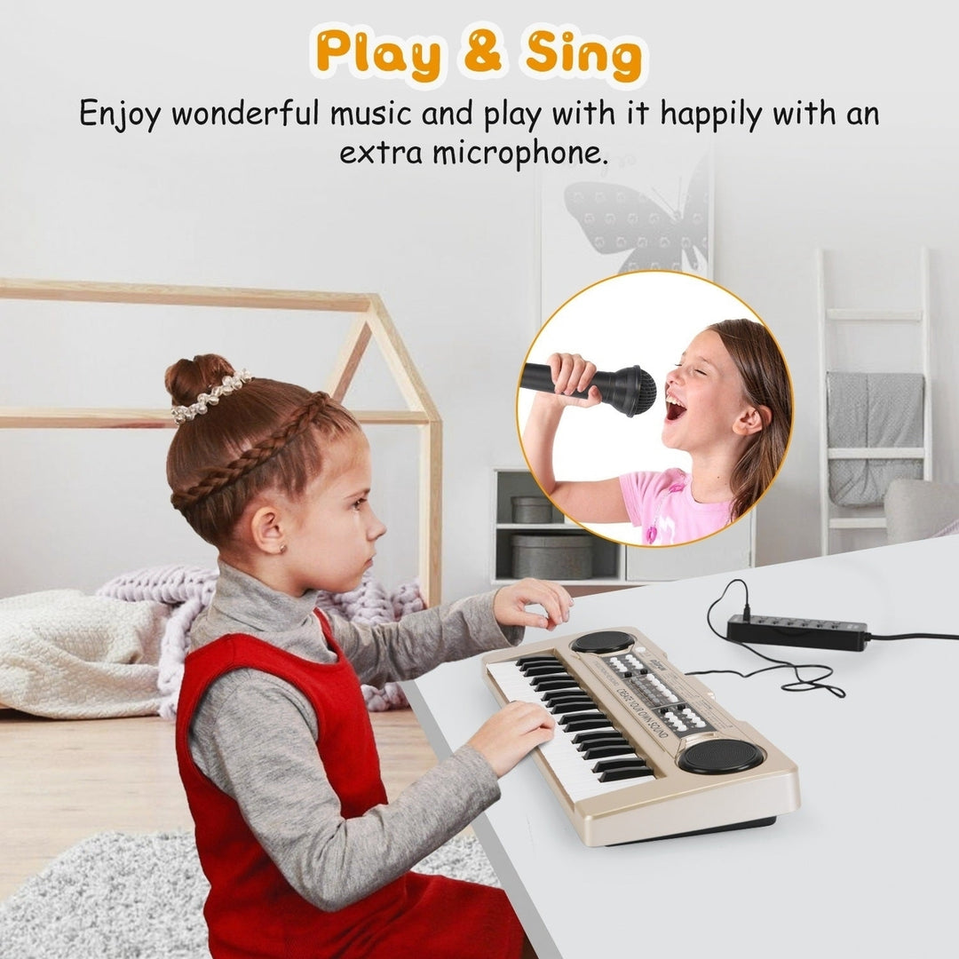 37 Keys Digital Music Electronic Keyboard Electric Piano Musical Instrument Kids Learning Keyboard with Microphone for Image 4