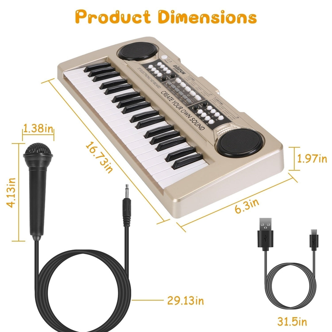 37 Keys Digital Music Electronic Keyboard Electric Piano Musical Instrument Kids Learning Keyboard with Microphone for Image 6