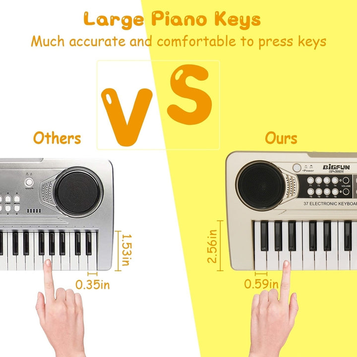 37 Keys Digital Music Electronic Keyboard Electric Piano Musical Instrument Kids Learning Keyboard with Microphone for Image 7