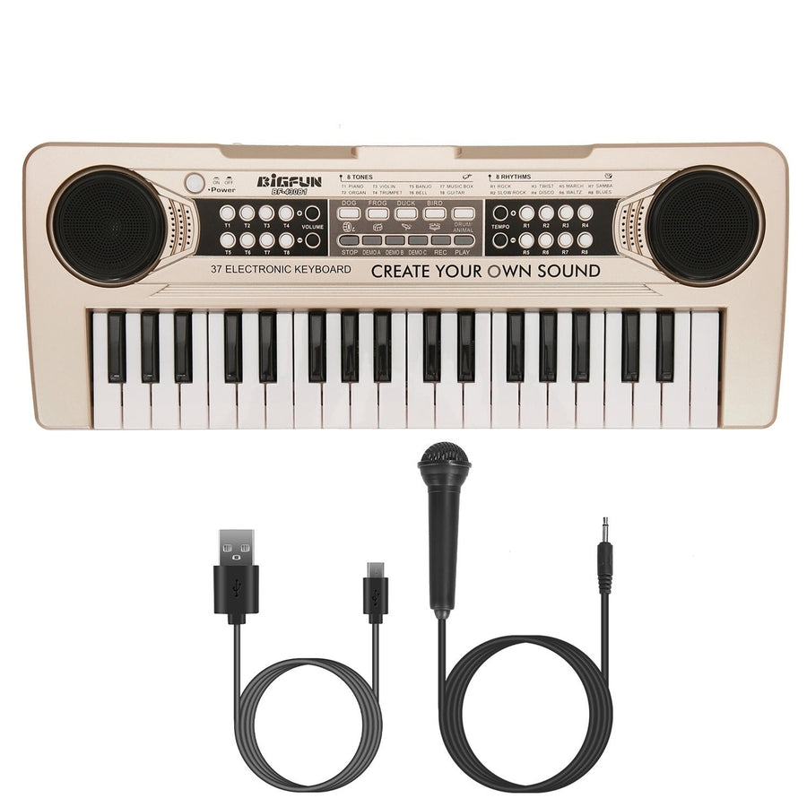 37 Keys Digital Music Electronic Keyboard Electric Piano Musical Instrument Kids Learning Keyboard with Microphone for Image 1