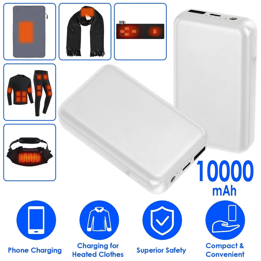 10000mAh Portable Charger Battery Pack for Heated Blanket Vest Jacket Power Bank with Type-C USB Cable Fit For IOSPhone Image 2