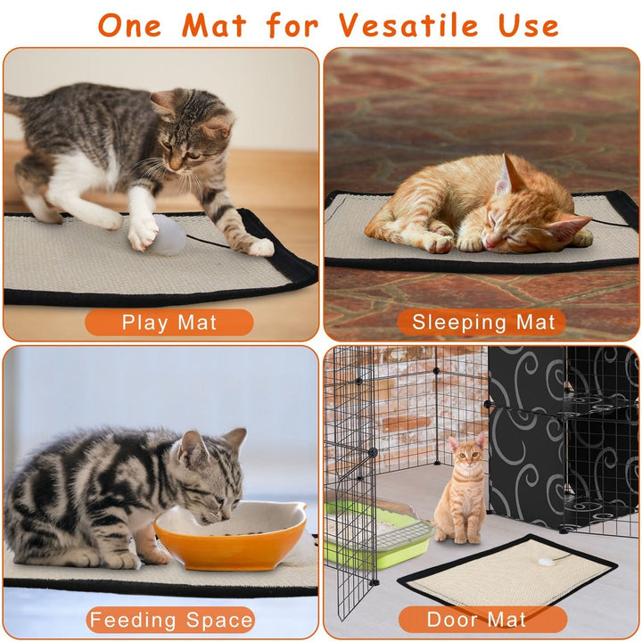 14.96x11.42in Cat Scratching Pad Small Cat Scratcher Natural Sisal Scratching Mat for Cat Image 4